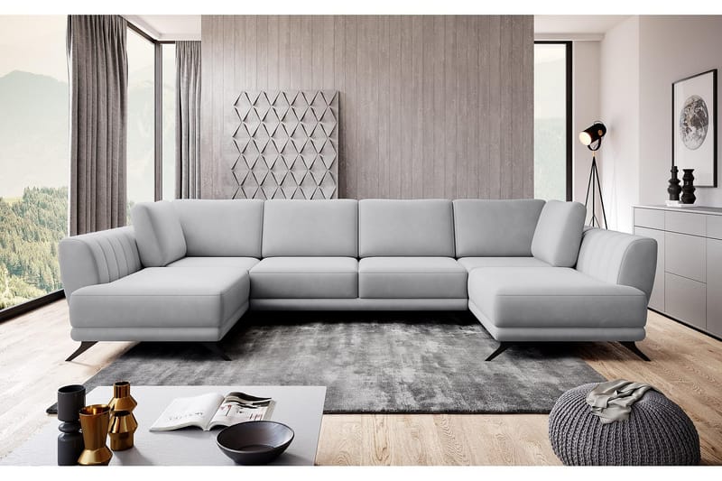 Vuodesohva Tupla-avopääty Kazuma - Valkoinen/Vaaleanharmaa - Huonekalut - Sohva - Vuodesohva