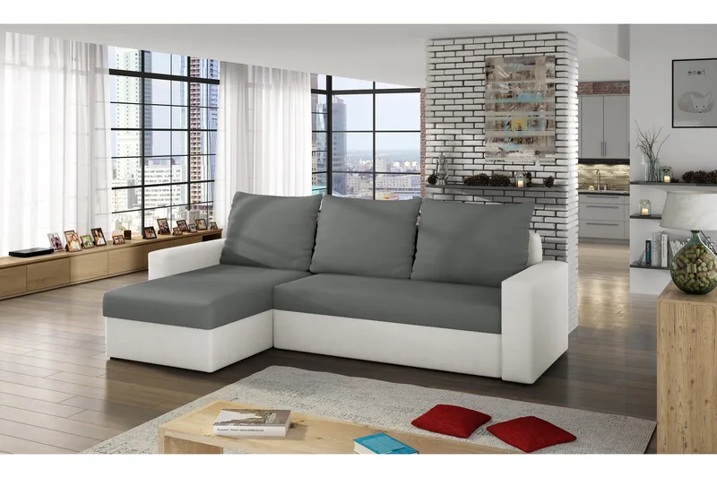 Vuodesohva Ugar divaanilla, Harmaa/Valkoinen