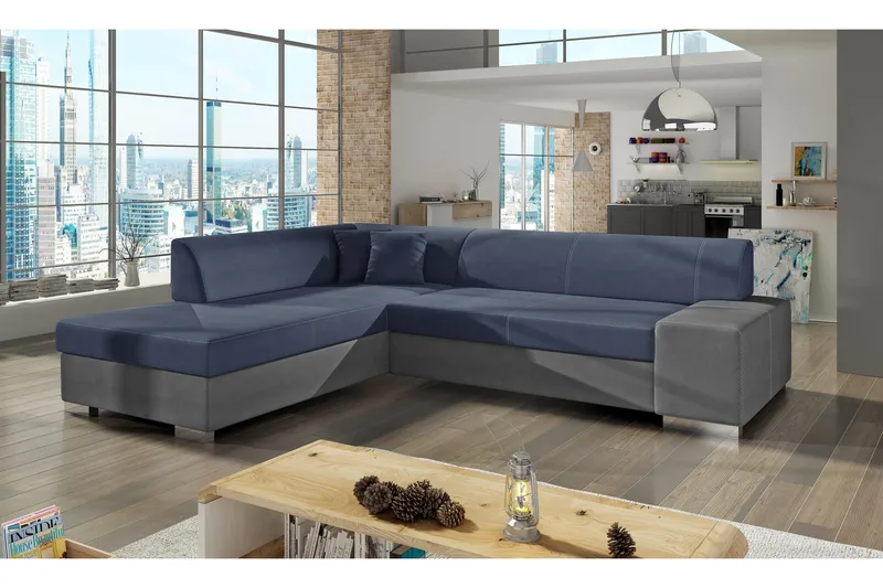 Vuodesohva Ullestret avopäädyllä - Sininen/Harmaa - Huonekalut - Sohva - Vuodesohva