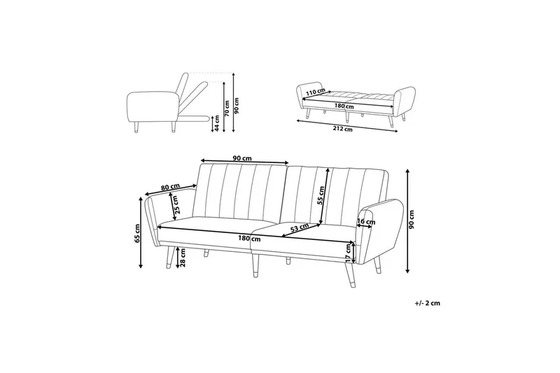 Vuodesohva Vimmerby - Huonekalut - Sohva - Vuodesohva - 3 istuttava vuodesohva