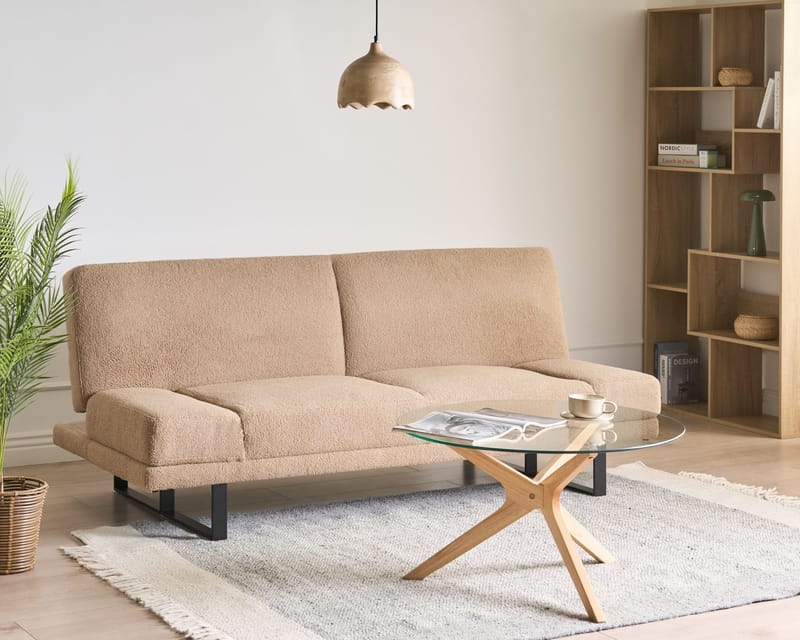 Vuodesohva York Bouclé - Hiekanbeige - Huonekalut - Sohva - Vuodesohva - 2 istuttava vuodesohva