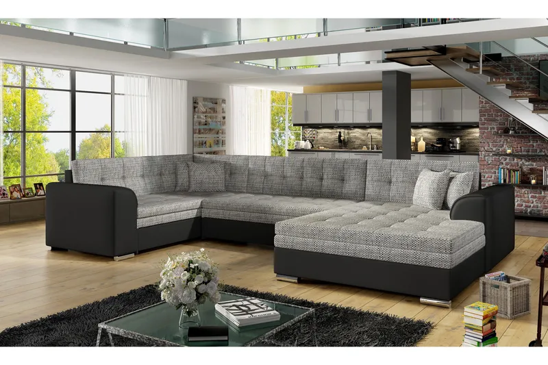 Vuodesohva Zambia tupladivaanilla - Harmaa/Musta - Huonekalut - Sohva - Vuodesohva