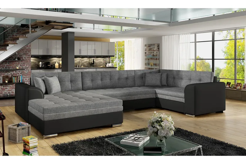 Vuodesohva Zambia tupladivaanilla - Harmaa/Musta - Huonekalut - Sohva - Vuodesohva