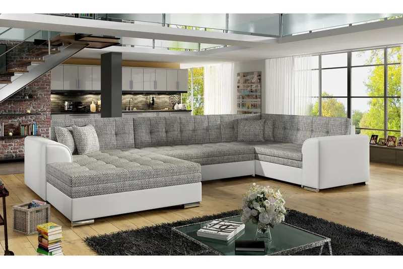 Vuodesohva Zambia tupladivaanilla - Harmaa/Valkoinen - Huonekalut - Sohva - Vuodesohva