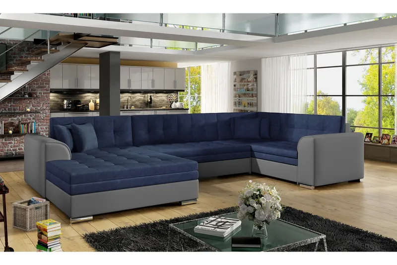 Vuodesohva Zambia tupladivaanilla, Sininen/Harmaa