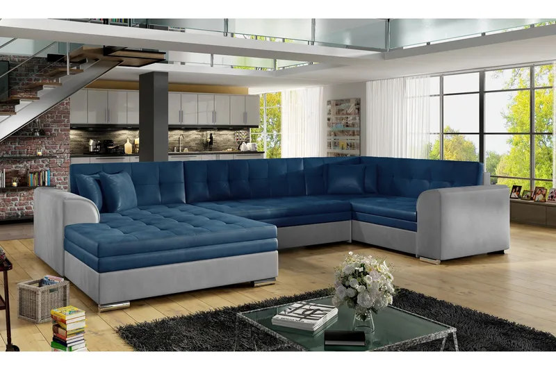 Vuodesohva Zambia tupladivaanilla - Sininen/Harmaa - Huonekalut - Sohva - Vuodesohva