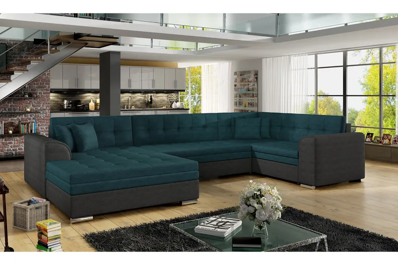 Vuodesohva Zambia tupladivaanilla, Vihreä/Harmaa