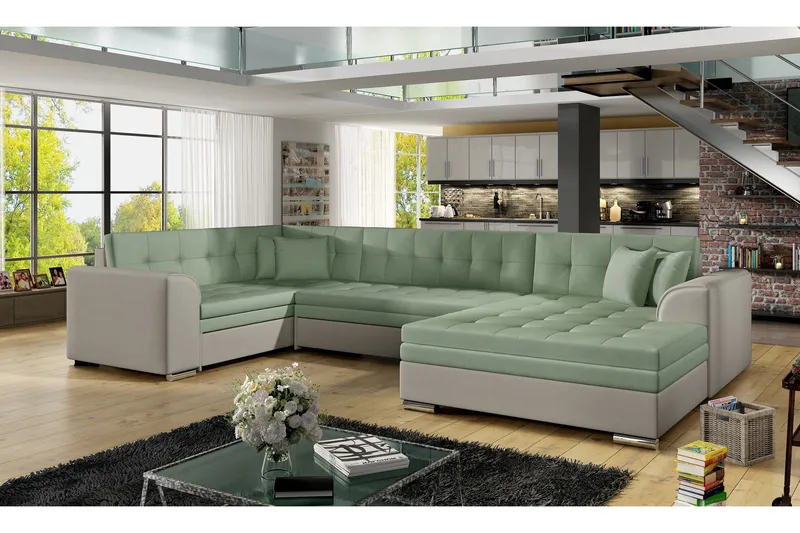 Vuodesohva Zambia tupladivaanilla - Vihreä/Harmaa - Huonekalut - Sohva - Vuodesohva