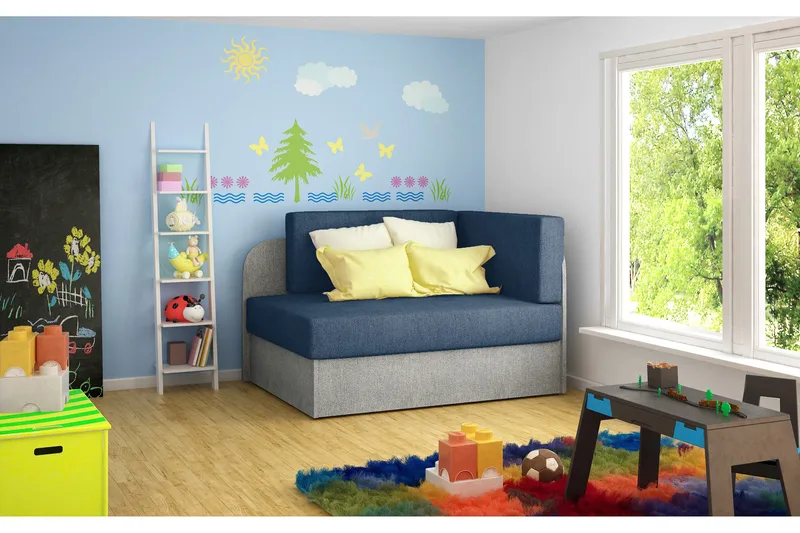 Vuodesohva Pons - Sininen/Harmaa - Huonekalut - Sohva - Vuodesohva