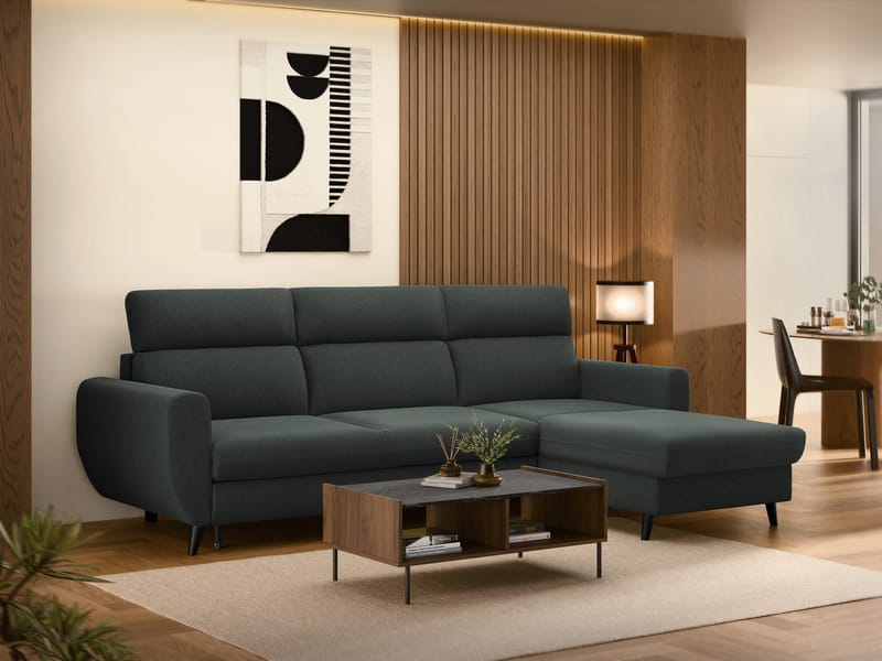 Vylon 3-istuttava vuodesohva divaanilla - harmaa - Huonekalut - Sohva - Vuodesohva