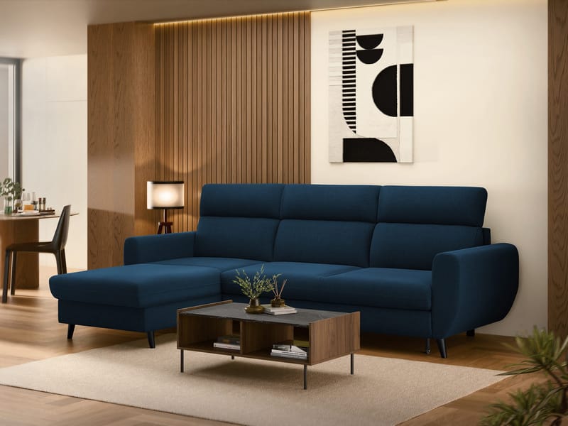 Vylon 3-istuttava vuodesohva divaanilla - sininen - Huonekalut - Sohva - Vuodesohva