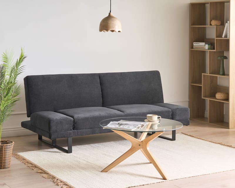 York 2-istuttava kokoontaitettava vuodesohva 105x190 cm chenilleä - Antrasiitti - Huonekalut - Sohva - Vuodesohva - 2 istuttava vuodesohva