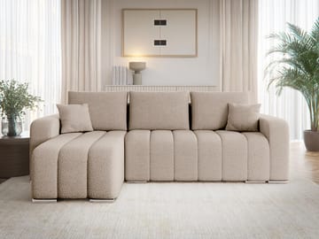 Zulueta 3-istuttava vuodesohva divaanilla - Lambi 06 (beige) - Huonekalut - Sohva - Vuodesohva