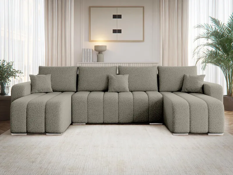 Zulueta 4-istuttava vuodesohva kaksinkertaisella divaanilla - harmaa - Huonekalut - Sohva - Vuodesohva