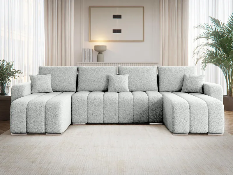 Zulueta 4-istuttava vuodesohva kaksinkertaisella divaanilla - harmaa - Huonekalut - Sohva - Vuodesohva