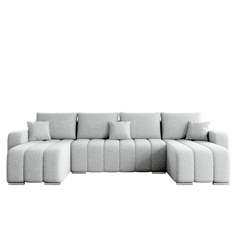 Zulueta 4-istuttava vuodesohva kaksinkertaisella divaanilla - harmaa - Huonekalut - Sohva - Vuodesohva