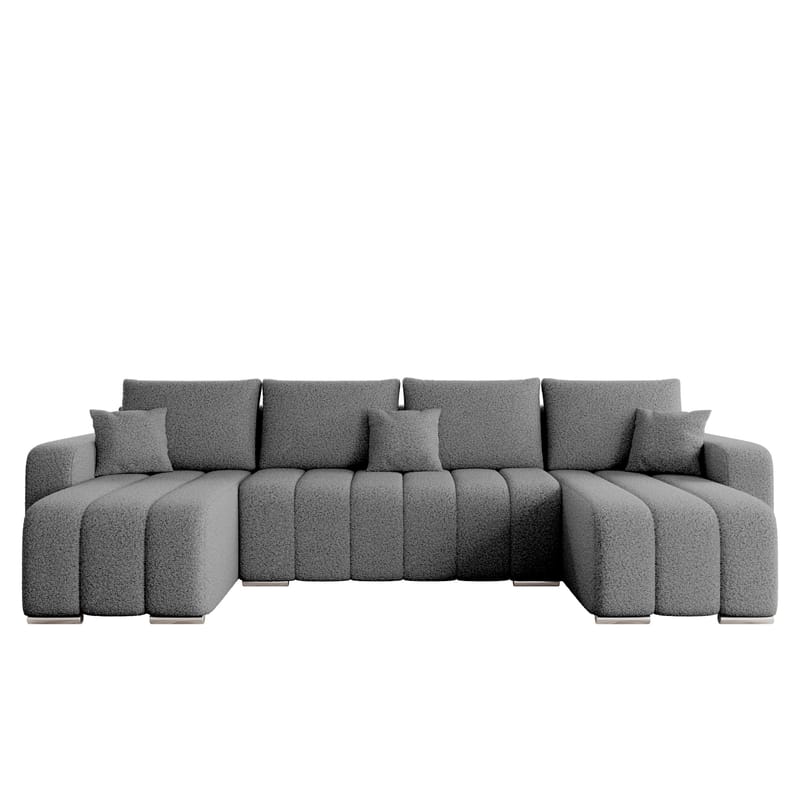 Zulueta 4-istuttava vuodesohva kaksinkertaisella divaanilla - harmaa - Huonekalut - Sohva - Vuodesohva