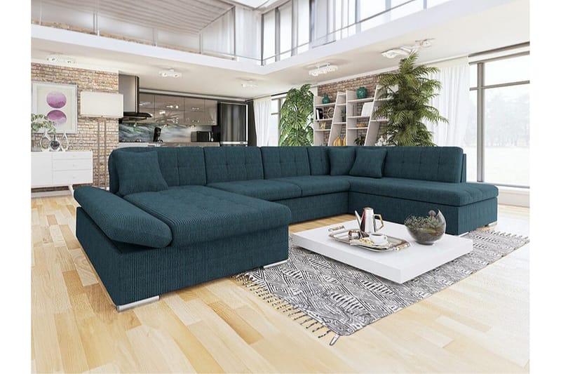 Zumar 4-sits Hörnbäddsoffa NO_BRAND Dark blue - Huonekalut - Sohva - Vuodesohva