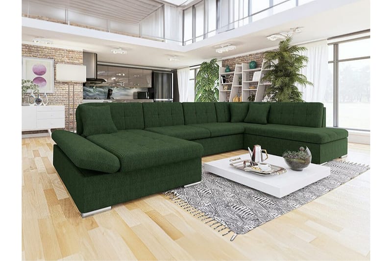 Zumar 4-sits Hörnbäddsoffa NO_BRAND Dark green - Huonekalut - Sohva - Vuodesohva