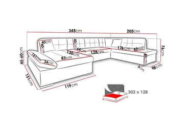 Zumar 5-sits Hörnbäddsoffa White - Huonekalut - Sohva - Vuodesohva