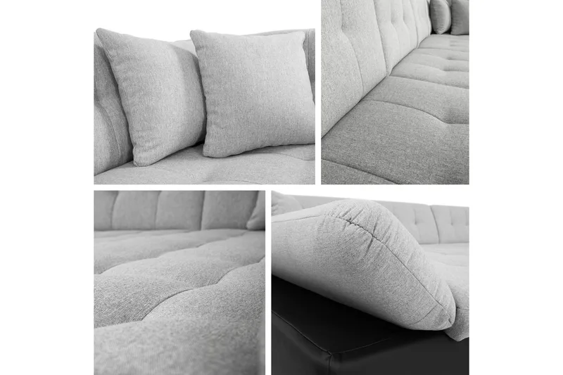 Zumar Vuodesohva Divaanilla ja Sjeslongilla 4-istuttava Chenille - Beige - Huonekalut - Sohva - Vuodesohva