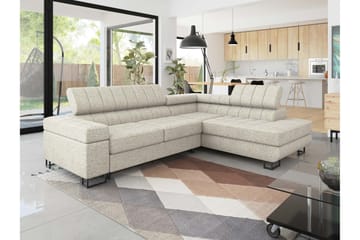 Warwick Vuodekulmasohva (lepotuoliosa), 3-istuttava - Beige - Huonekalut - Sohva - Vuodesohva