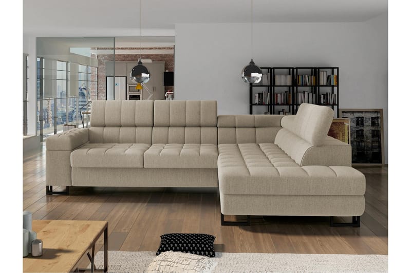 Warwick Vuodesohva 3-Istuttavalla Leposohvalla - Beige - Huonekalut - Sohva - Vuodesohva