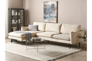 Woodal Kulmasohva 4-istuttava - Beige/Musta - Huonekalut - Sohva - Samettisohva