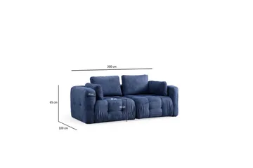 Yvara Sohva 2-sits - Laivastonsininen - Huonekalut - Sohva - Moduulisohva