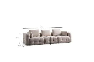 Yvara Sohva 3-sits - Beige - Huonekalut - Sohva - Moduulisohva