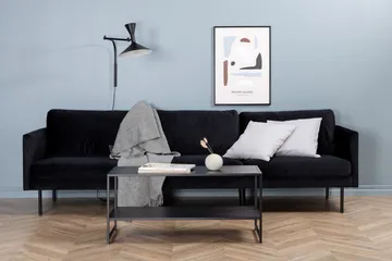 Zoom 3-istuttava sohva samettia - Musta - Huonekalut - Sohva - 3:n istuttava sohva