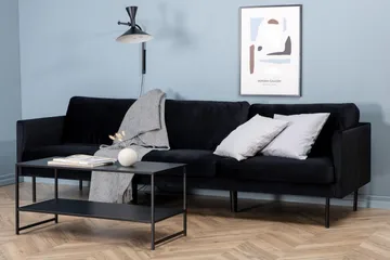 Zoom 3-istuttava sohva samettia - Musta - Huonekalut - Sohva - 3:n istuttava sohva