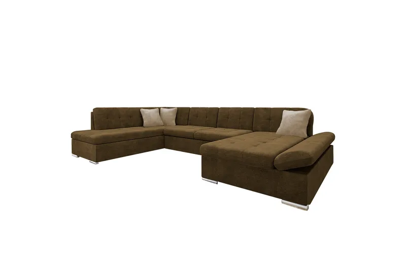 Zumar sohva divaanilla ja säilytystuolilla, 4-ist., Ruskea/Beige