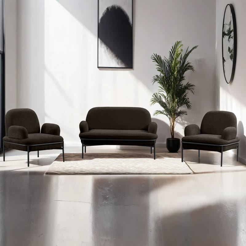 Zyricus sohvaryhmä 2-istuttava sohva + 2 nojatuolia Teddy - Huonekalut - Sohva - Sohvaryhmä