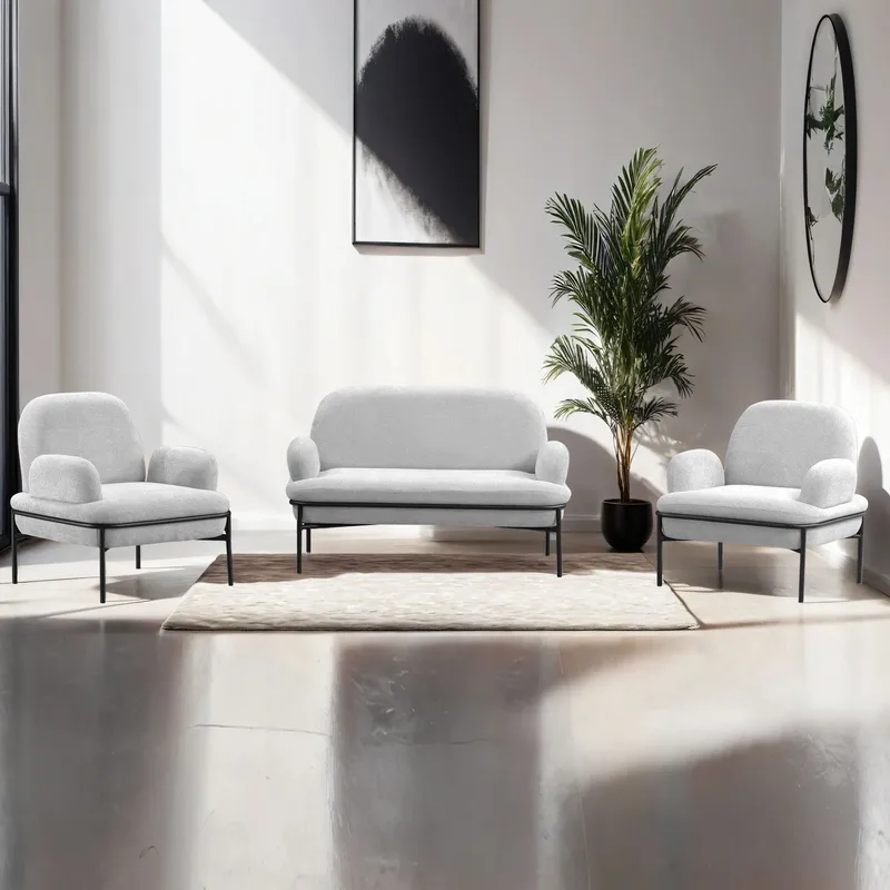 Zyricus sohvaryhmä 2-istuttava sohva + 2 nojatuolia Teddy - Huonekalut - Sohva - Sohvaryhmä