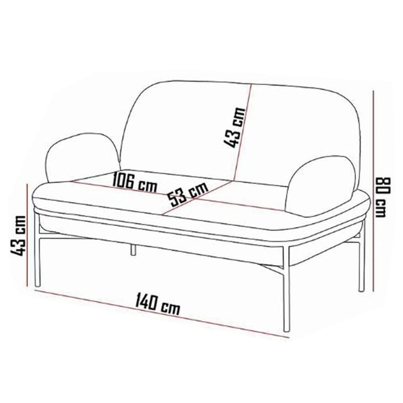 Zyricus sohvaryhmä 2-istuttava sohva + 2 nojatuolia Teddy - Huonekalut - Sohva - Sohvaryhmä