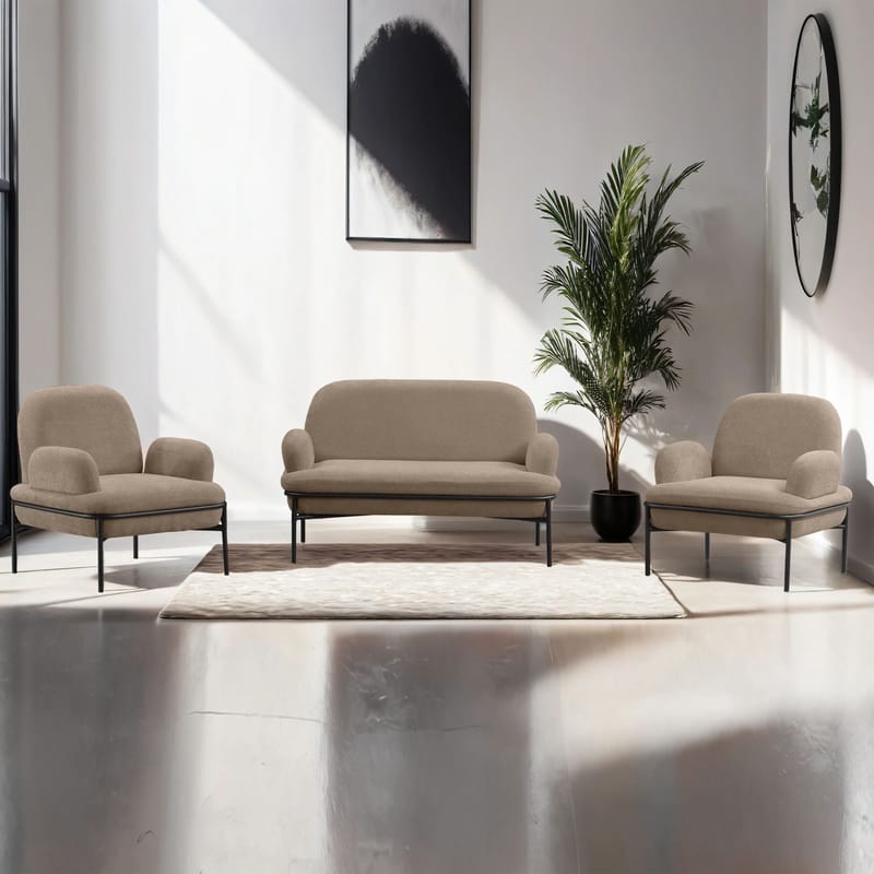 Zyricus sohvaryhmä 2-istuttava sohva + 2 nojatuolia Teddy - Huonekalut - Sohva - Sohvaryhmä