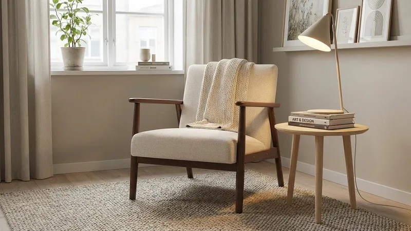 Ängsbro-nojatuoli, kangasverhoilu - Beige - Huonekalut - Tuoli & nojatuoli - Nojatuoli & lepotuoli