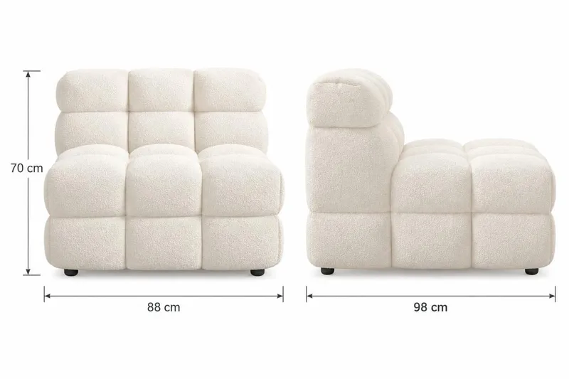 Elise Kuplikas Nojatuoli ilman Käsinojia Teddy-kankaalla - Beige - Huonekalut - Tuoli & nojatuoli - Nojatuoli & lepotuoli