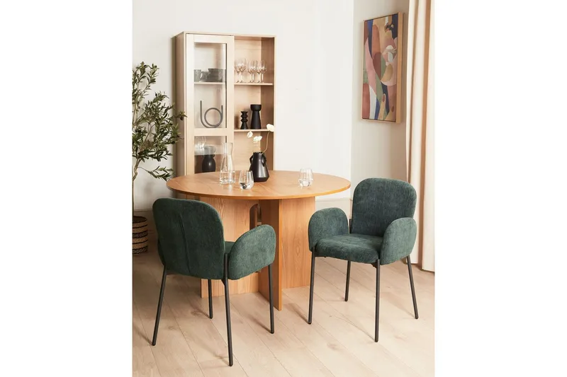 2 ruokatuolia Albee - Vihreä, musta - Huonekalut - Tuoli & nojatuoli - Ruokapöydän tuolit