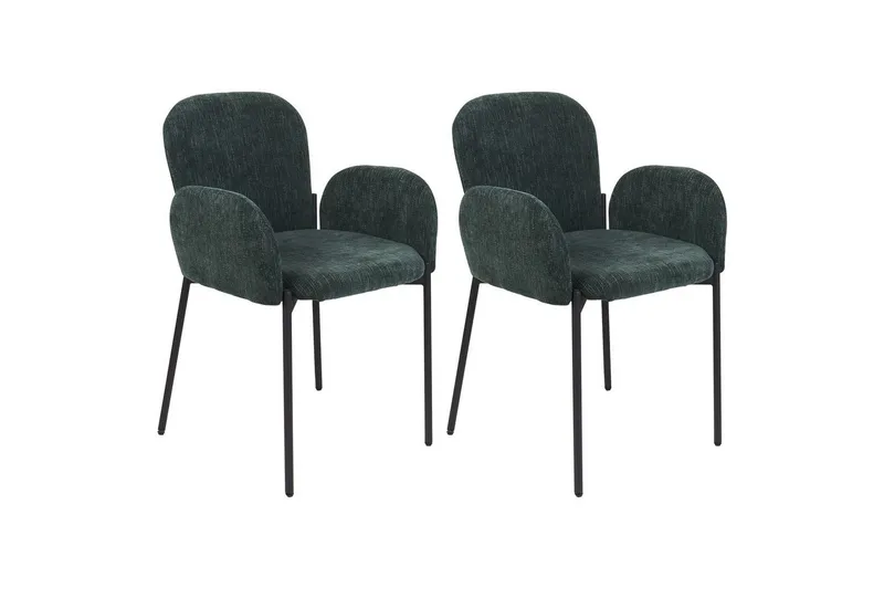 2 ruokatuolia Albee - Vihreä, musta - Huonekalut - Tuoli & nojatuoli - Ruokapöydän tuolit