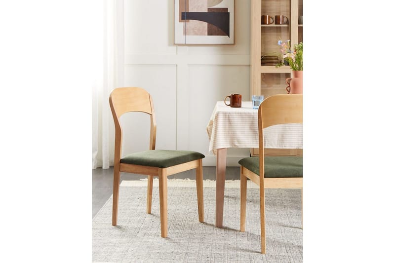 2 ruokatuolia Alvin - Vaalea puu, vihreä - Huonekalut - Tuoli & nojatuoli - Ruokapöydän tuolit