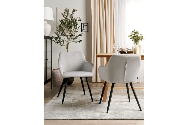 2 ruokatuolia Casmalia - Beige, musta - Huonekalut - Tuoli & nojatuoli - Ruokapöydän tuolit