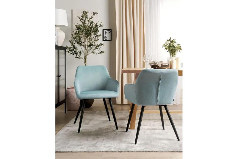 2 ruokatuolia Casmalia - Sininen, Musta - Huonekalut - Tuoli & nojatuoli - Ruokapöydän tuolit