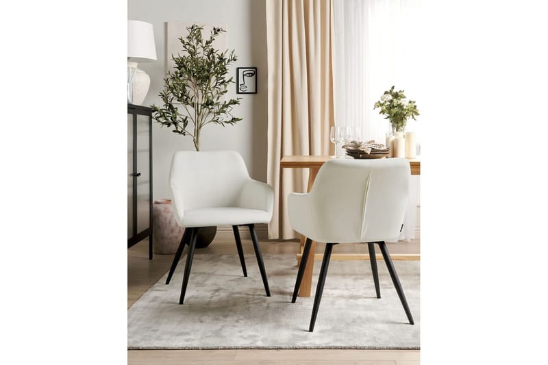 2 ruokatuolia Casmalia - Valkoinen, Musta - Huonekalut - Tuoli & nojatuoli - Ruokapöydän tuolit