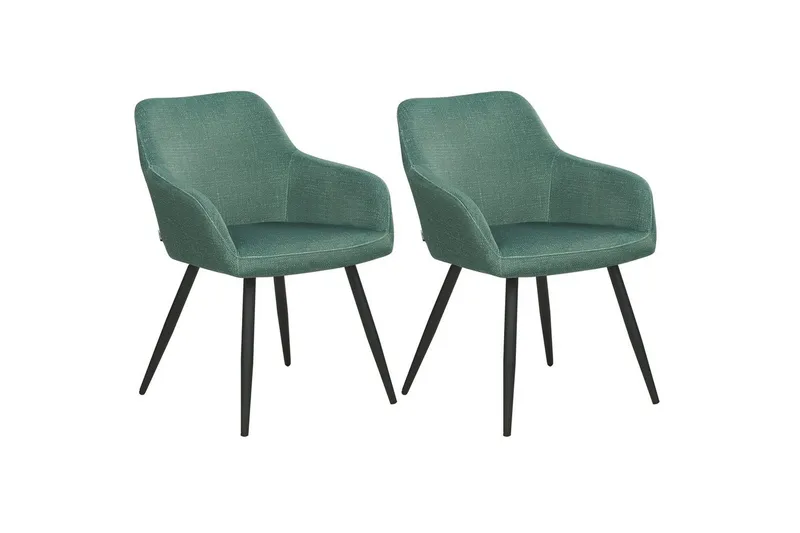 2 ruokatuolia Casmalia - Vihreä, musta - Huonekalut - Tuoli & nojatuoli - Ruokapöydän tuolit