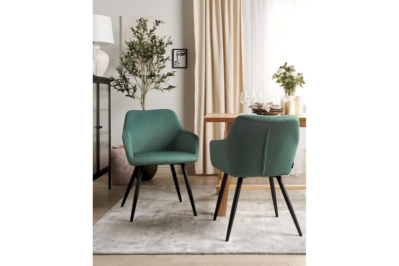 2 ruokatuolia Casmalia - Vihreä, musta - Huonekalut - Tuoli & nojatuoli - Ruokapöydän tuolit