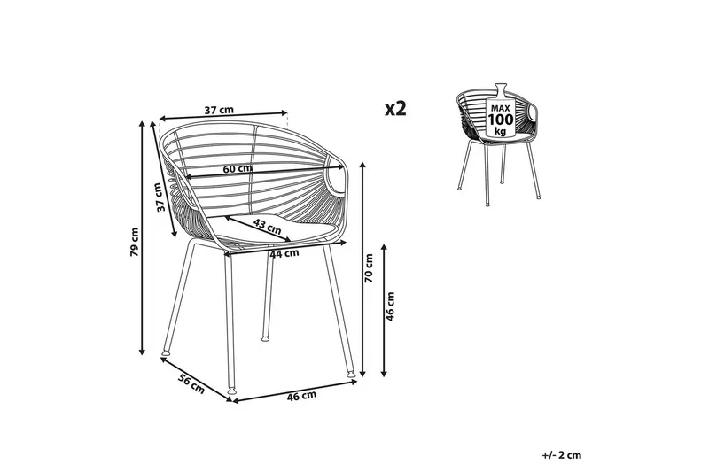 2 ruokatuolia Hoback - Huonekalut - Tuoli & nojatuoli - Ruokapöydän tuolit