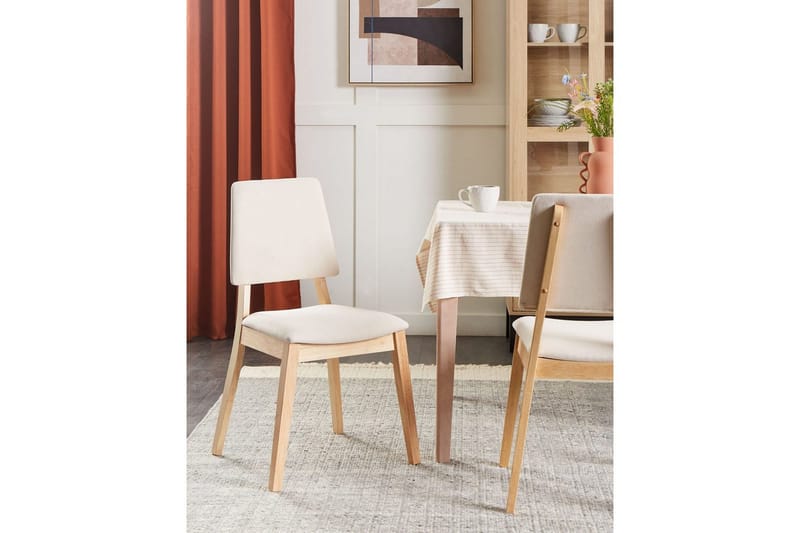 2 ruokatuolia Merrill - Vaalea puu, beige - Huonekalut - Tuoli & nojatuoli - Ruokapöydän tuolit