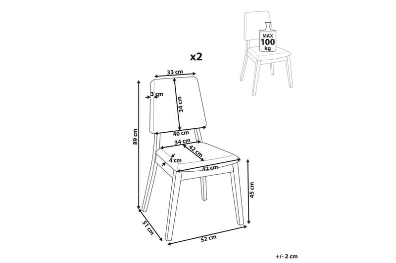 2 ruokatuolia Merrill - Vaalea puu, beige - Huonekalut - Tuoli & nojatuoli - Ruokapöydän tuolit